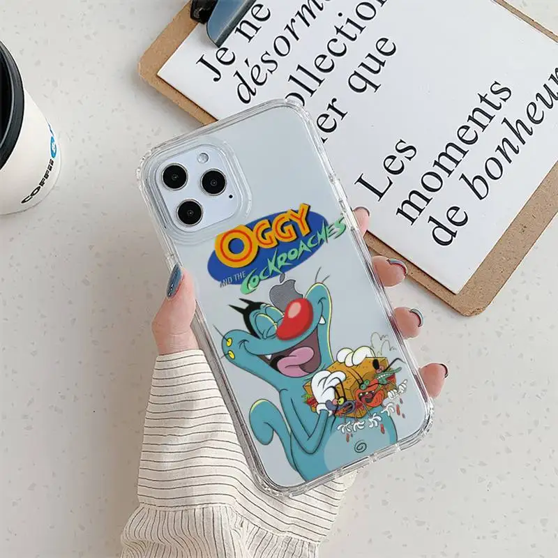 Cartoon Oggy et les Cafards Phone Case For iPhone 11 12 Mini 13 14 Pro XS Max X 8 7 6s Plus 5 SE XR Transparent Shell