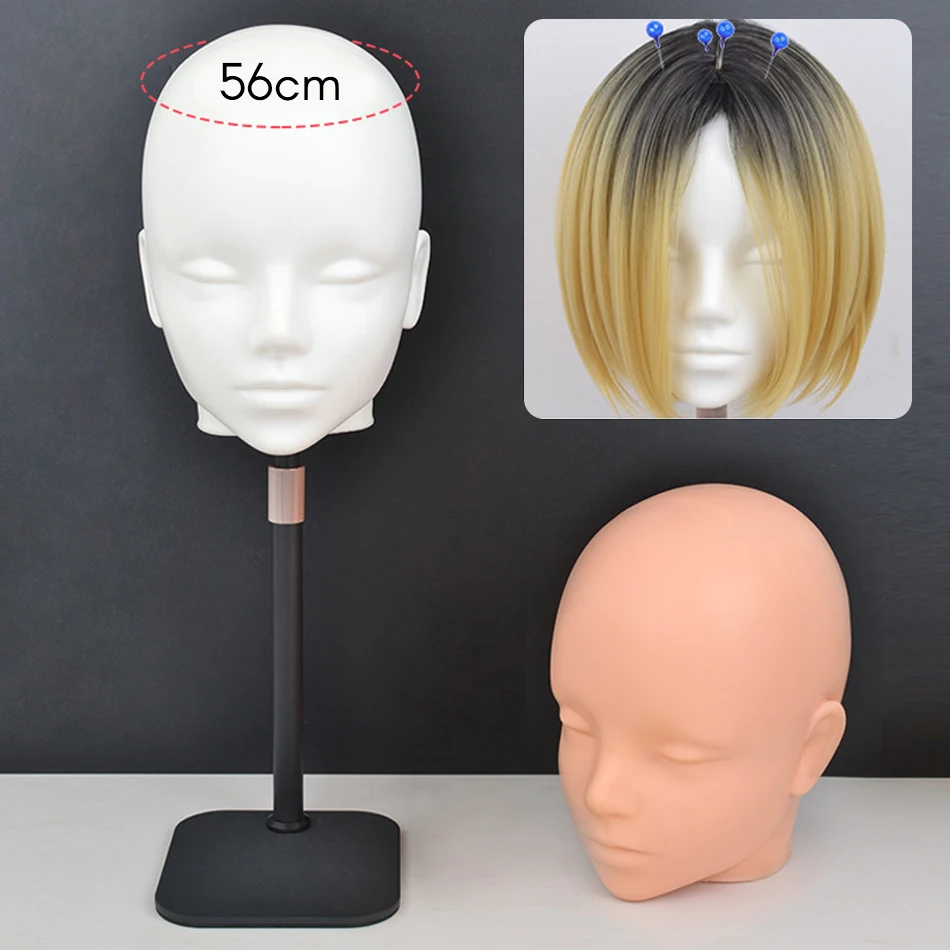 Mannequin Head Wig Stand With Adjustable Wig Tripod Stand Holder For Wigs Making Display With T Pins/Wig Cap Training Practice