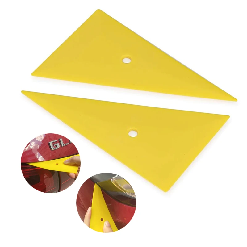 2Pcs Triangle Corner Squeegee Car Window Tint Tools Plastic Card Scraper Vinyl Wrap Squeegee Carbon Film Installation Tool