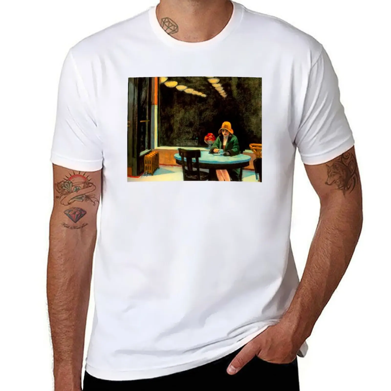 

Automat by Edward Hopper T-Shirt t shirts cotton 100% anime tshirt T-Shirt