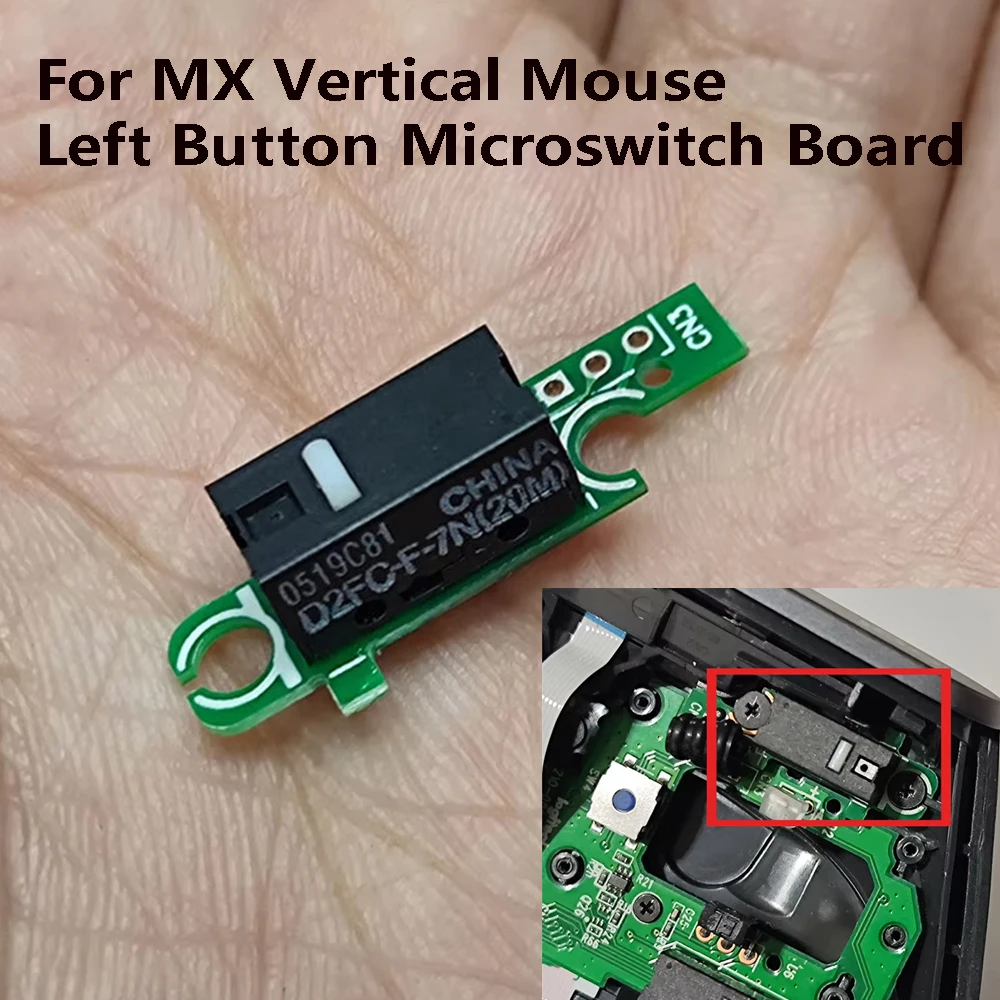 Papan Microswitch Tombol Kiri Baru untuk Mouse Vertikal Logitech MX, Aksesori Perbaikan Penggantian Motherboard Sakelar Mikro