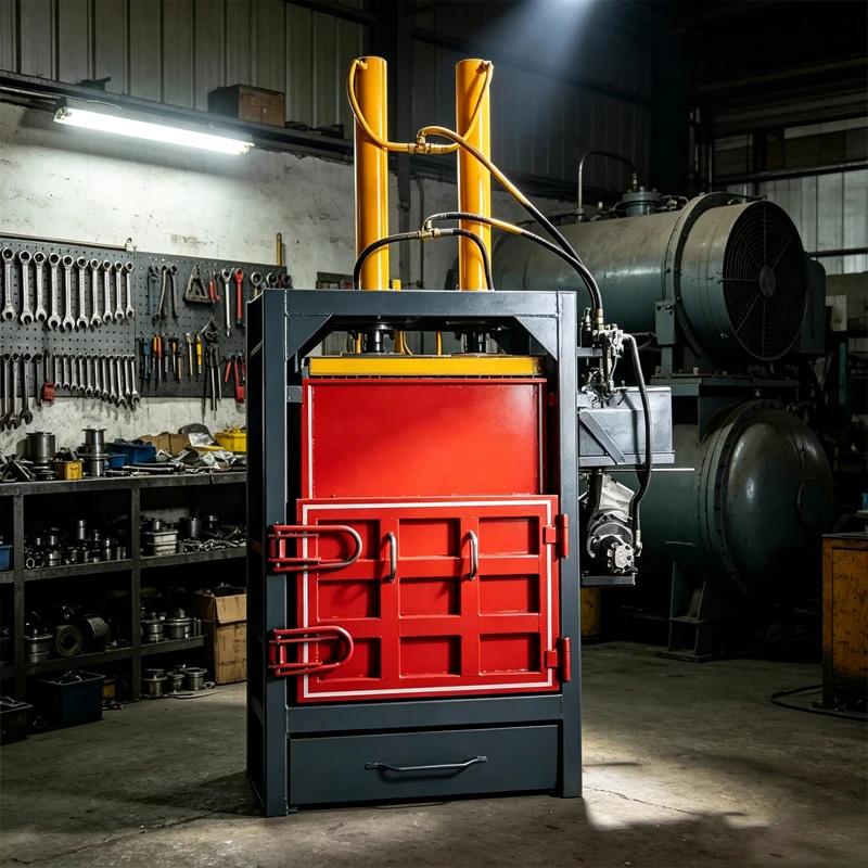 Vertical Hydraulic Compactor Baler Waste Paper Plastic Tire Recycling Baling Equipment Customized