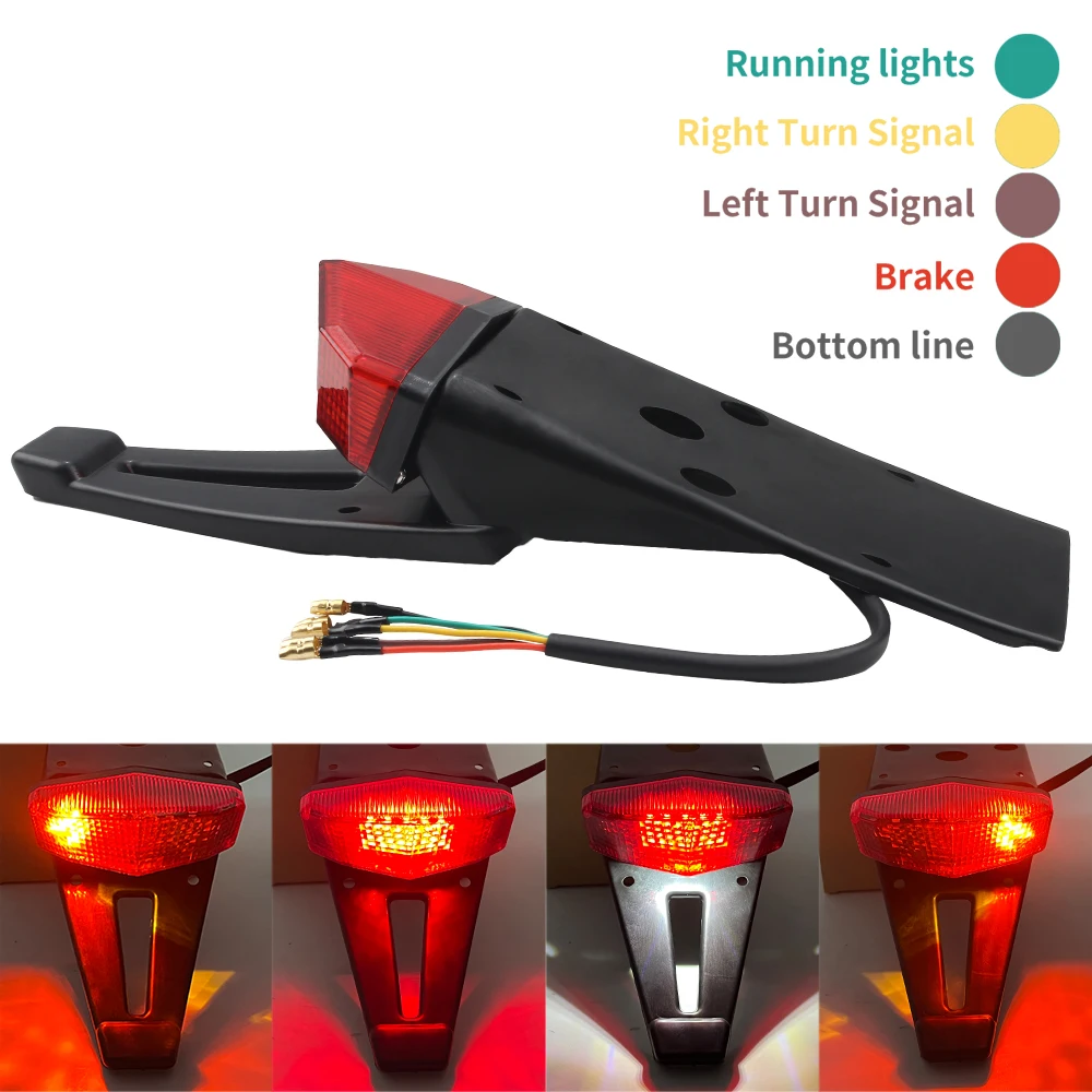 Universal 12V Motocross Enduro LED Tail light Rear Fender For Dirt Bike Motobike Stop Signal Taillight Moto Accessories