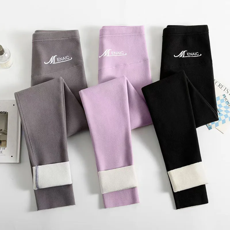 Xpqbb Women's Winter Warm Leggings New High Waist Thicken Plush Thermal Pants Woman High Quality Elastic Tights Fleece Leggings