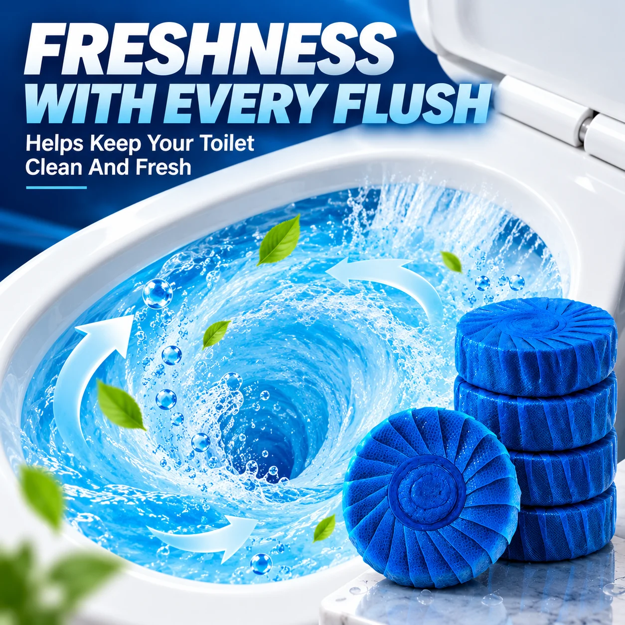 Automatic Toilet Bowl Cleaner Blocks Blue Tank Tablets Slow Release Fresh Deodorizing Bathroom Cleaner for Home Toilet Tank Care