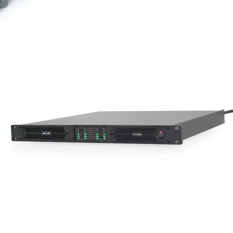 D4-2000 High Quality 2000 Watts 1u Class D 4 Channel Power Amplifier 2 Ohm Stable