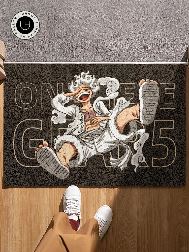 One Piece Anime Cartoon Home Eingang Seide Kreis Bodenmatte Cuttable PVC Boden Türmatten rutschfeste waschbare Matte Carpe