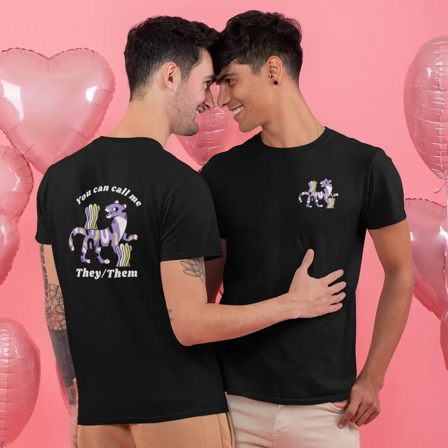 They them Tiger T shirt Nonbinary Correct Pronouns non binary flag