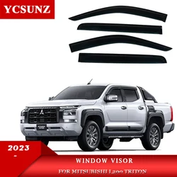 Door Visor Weather Shield For Mitsubishi Triton L200 2023 2024 Side Window Visor Windshield Double Cab car Accessories