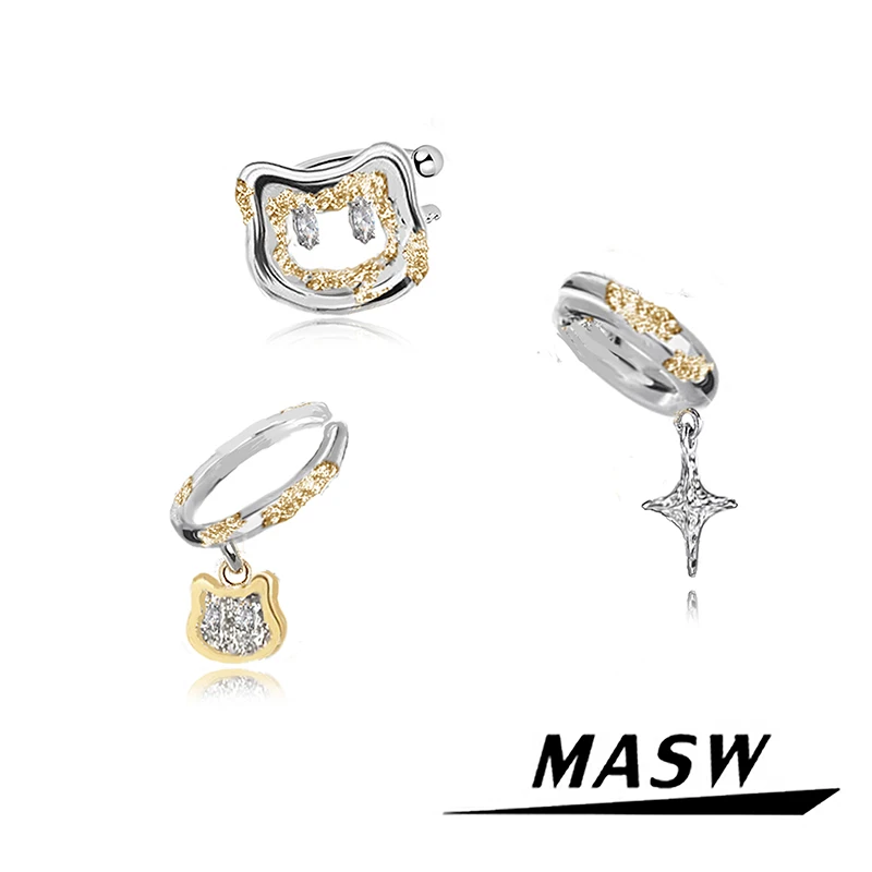 

MASW Original Design Cute Sweet Korean Temperament Clip Earrings For Women Party Gifts Hot Sale Fine Accessories Modern Jewelry