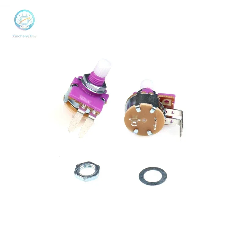 5pcs WH149 Dimming Potentiometer B500K Two Bend Foot with Switch Carbon Film Plum Blossom Handle Lamp Board/Desk Lamp Dimming