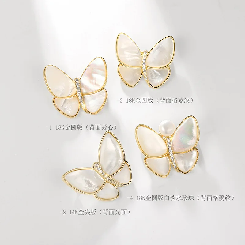 WP-003 WKT Hot Selling Korean Retro Design Ins Popular Women Brooch  Brass Exquiste Butterfly Brooch for girl Birthday Gift