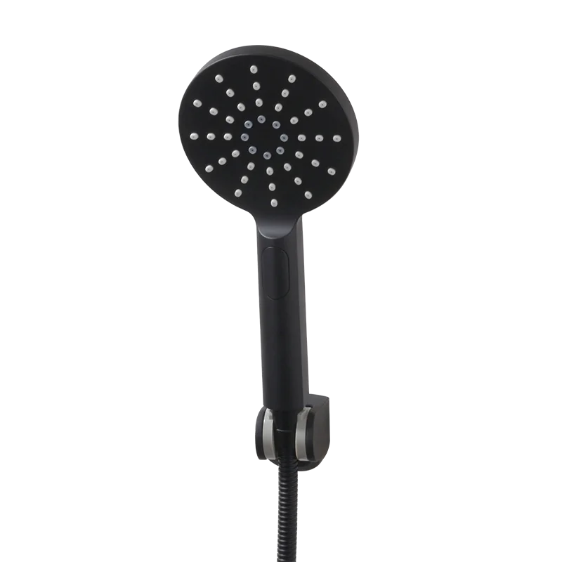 

Black High Pressure Shower Head Bathroom Household Showerhead Handheld Water Heater Shower Faucet Circular Shower Faucet