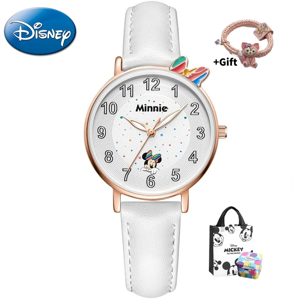 Disney Gift With Box Mickey Minnie Children\'s Student Quartz Watch Waterproof Luminous Clock Men Women Relogio Masculino