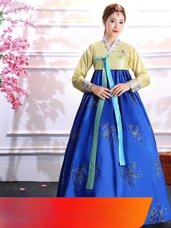 Korean Traditional Performance Costume Improved Daily Ethnic Women's Faion Large Size Stage Suit Cultural National Wear