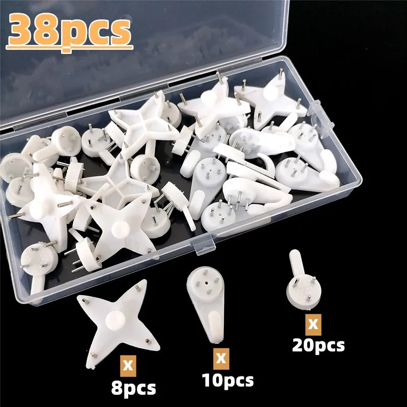 38/50Pcs Invisible Nail Screws Wall Hooks Picture Hangers Traceless Photo Hook Multi Function Picture Painting Frame Hanger