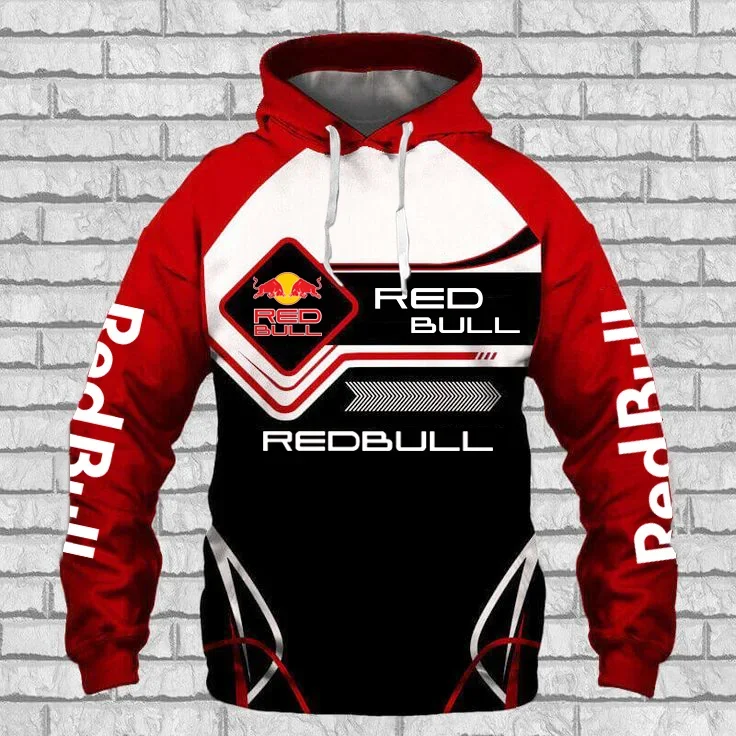 

Spring New Red Bull Men's Hoodie Fashion Red Bull 3d Printing Racing Men's Pullover Outdoor Sports Shirt Motorcycle Hoodie