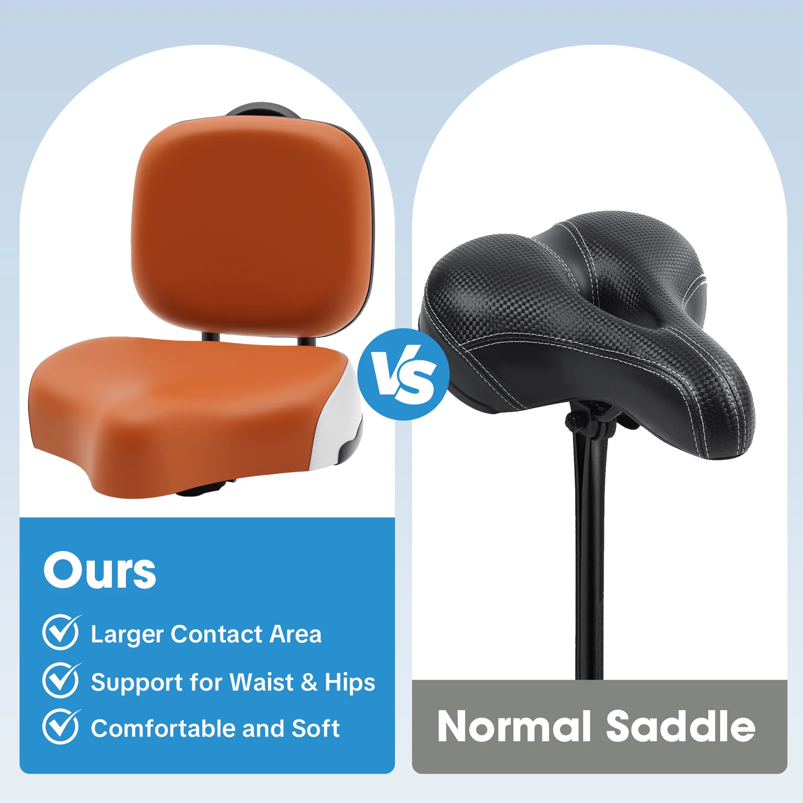 Universal Comfort Tricycle Seat Wide Cushion Adjustable Backrest Polyethylene Foam for Adult Kids Electric Trike Bicycle Replace