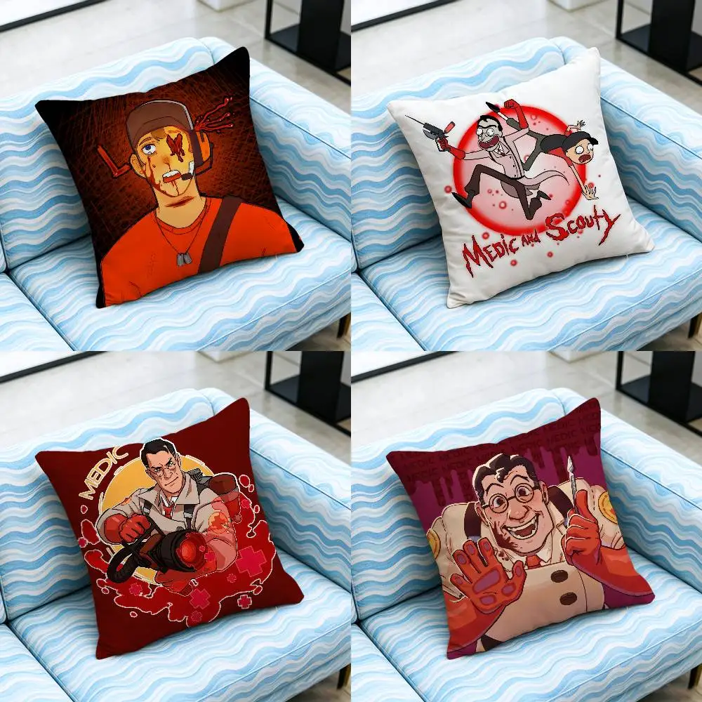 For Scout Medic Team Fortress TF2 Throw Pillow Cover Case Custom Gift Decorative Pillowcase Accent Cushion Covers