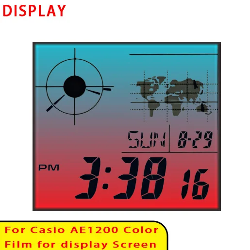 Farbbildschirm-Filtersets für Casio AE1200 Display Gradient Filter Royale Mod Hochwertiges Modellierzubehör