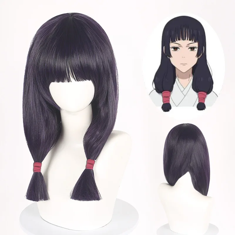 

1 piece dark purple double ponytail long hair cosplay wig for Jujutsu Kaisen character Anko High School version