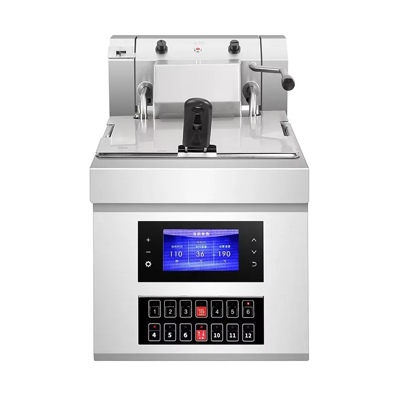 Lifting Electric Deep Fryer, Home Commercial Dual‑Use Oil Deep Fryer Cooker for Chips Plantain Chips Fried Snack Cooking