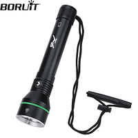 BORUiT S5 Diving Flashlight XHP70 Super Bright 2000LM 26650/18650 Scuba Diving Light With Hand Rope Professional Submersible