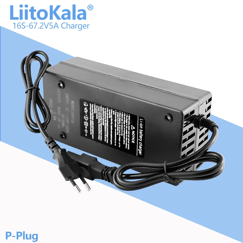 LiitoKala 36V 48V 60V 72V 5A Charger 10S 13S 16S 20S Li-ion Battery Pack 36V 54.6V 67.2V 84V 5A Intelligent Fast Charging