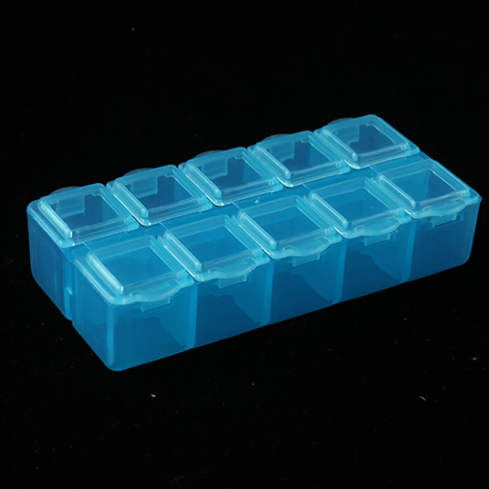 Plastic Storage Organizer with 10 Compartments for Crafts Jewelry Sewing Accessories and Electronic Components