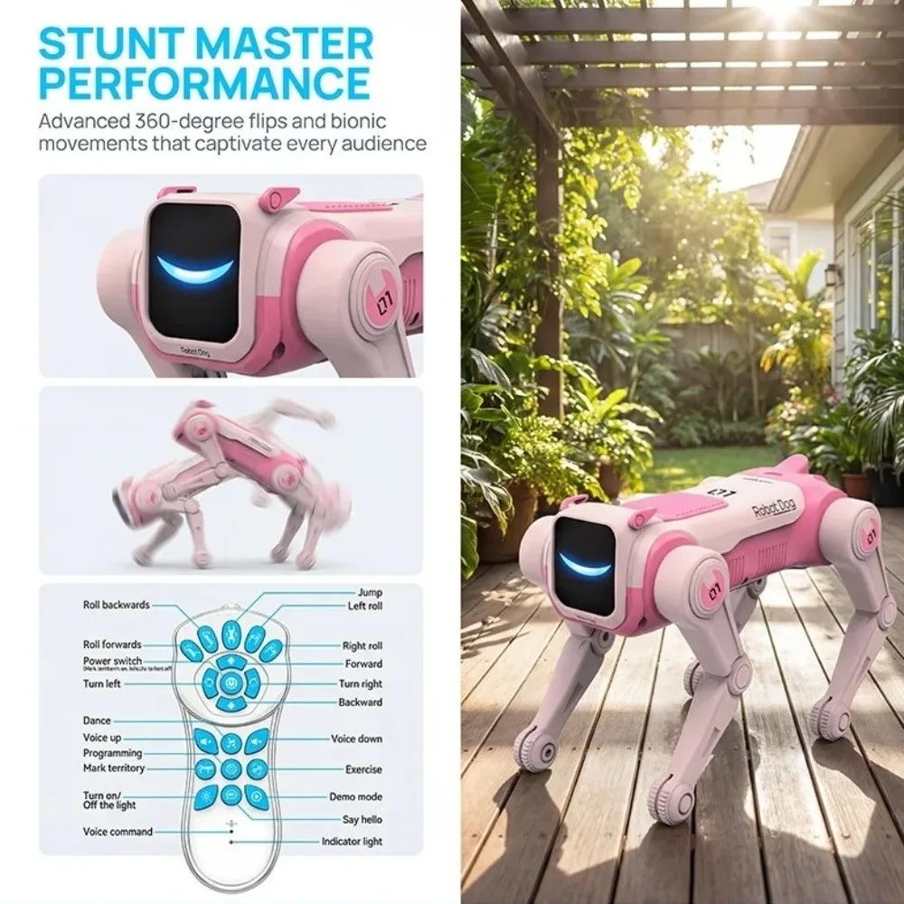 Voice Command Robot Dog Programmable Bionic Smart Robot Dog Electric Pet Singing Dancing Mechanical Dog Children Birthday Gift