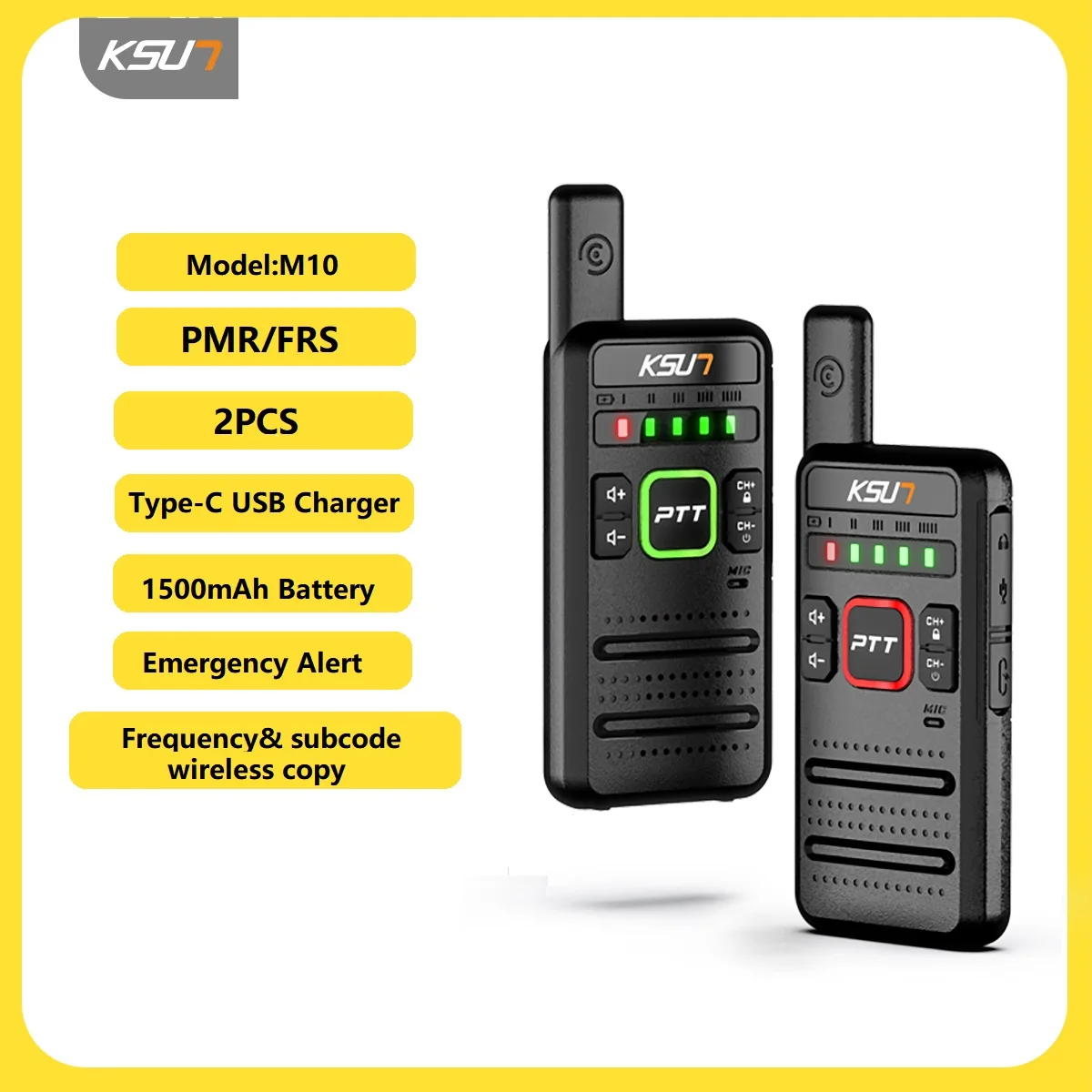 

Portable Small Ham Radio Compact Walkie Talkie 2pcs Included FRS PMR Professional Transceiver Wireless Device Long Range M10