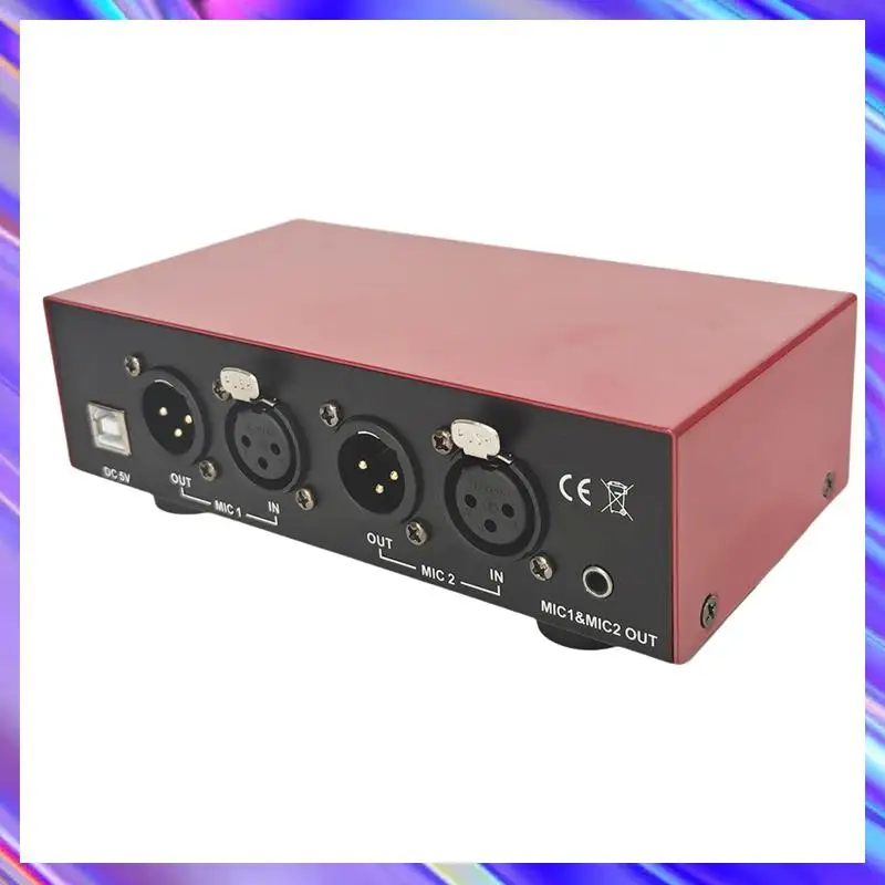 

A24U USB Dual Mixed Output Phantom Power Supply 48V For Condenser Microphones Music Recording Equipment