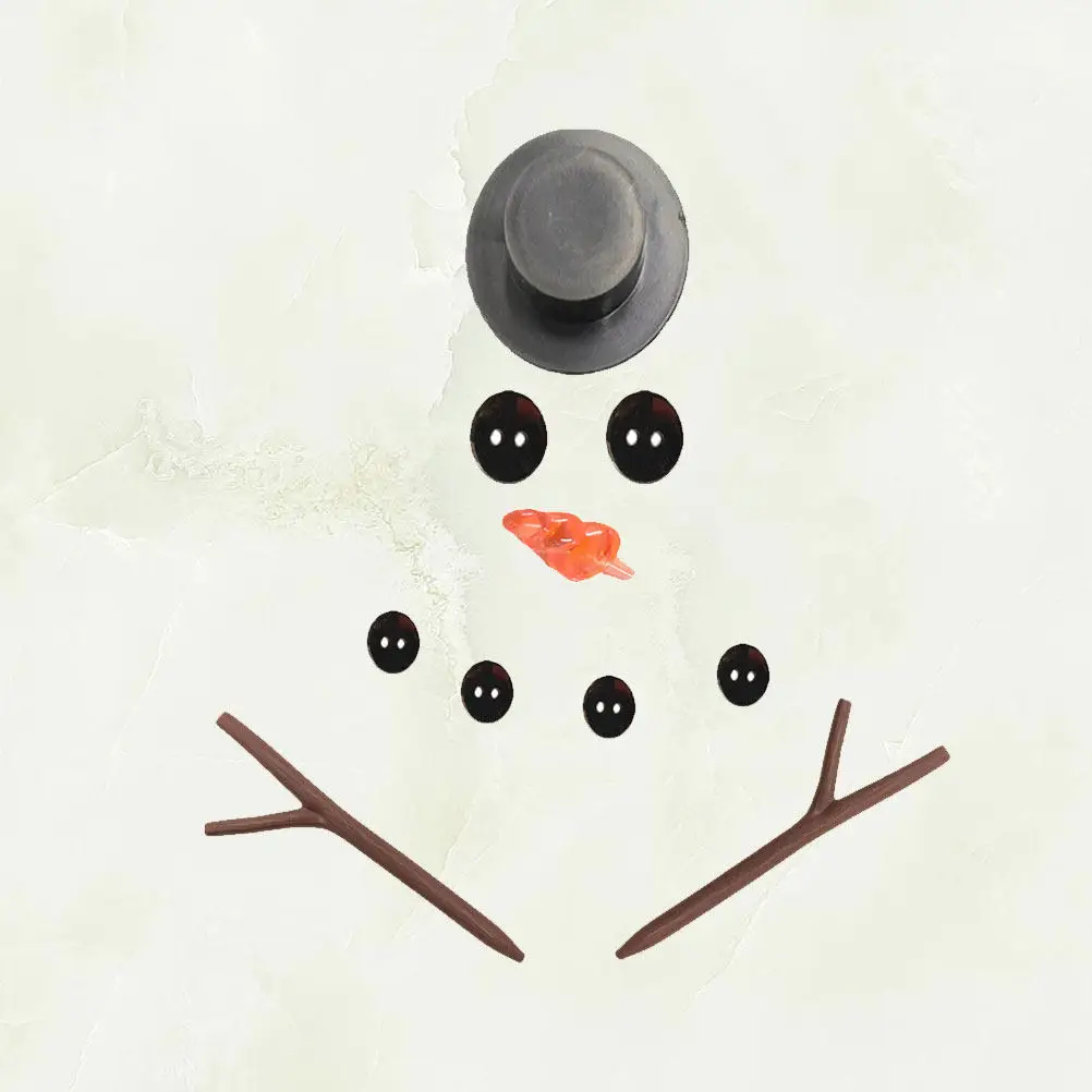 2Set Creative DIY Snowman Accessories Kit Portable Reusable Ornaments for Outdoor Winter Snowman Making Parent Child Interaction