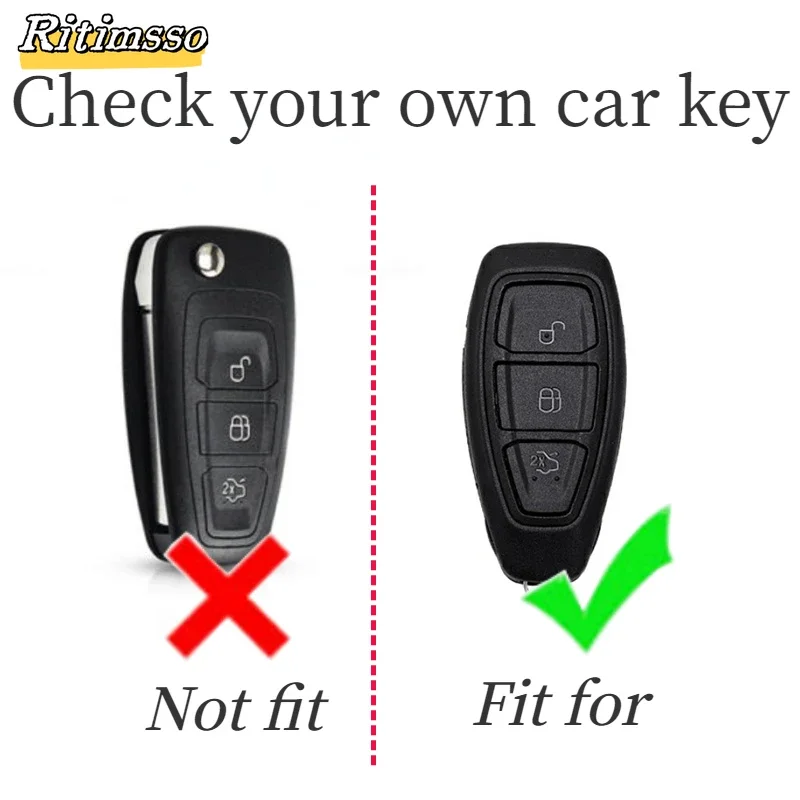 Zinc Alloy+PU Leather Full Cover Car Key Case for Ford Focus 3 4 ST Mondeo MK3 MK4 Fiesta Fusion Kuga 2013 2014 2015 2017