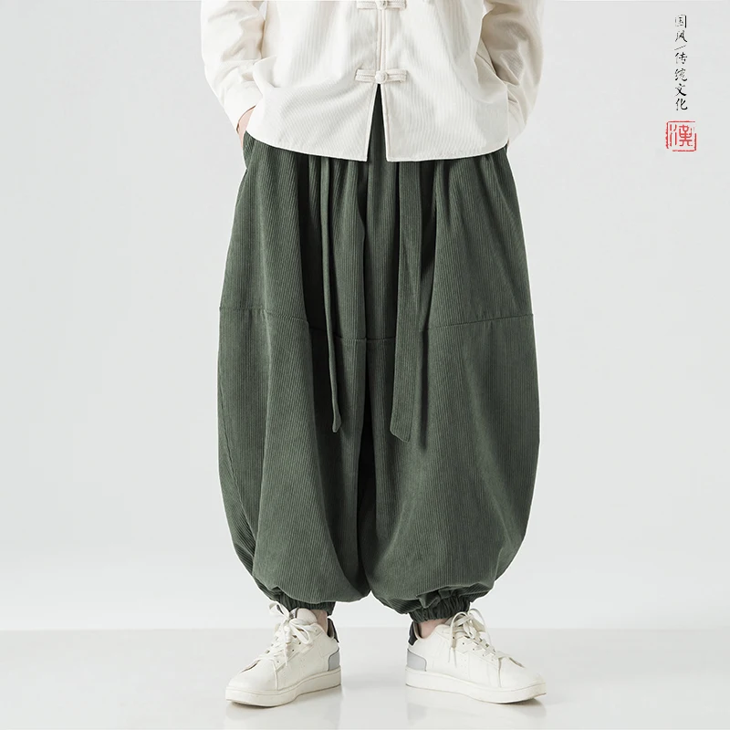 

Вельветовые брюки мужские осенне-зимние повседневные широкие брюки новая уличная мода Harajuku брюки с эластичной резинкой на талии