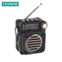 Portable Pocket Mini Radio FM AM SW Stereo Radios Receiver Multifunctional Wireless Bluetooth Music Player with LED Flashlight