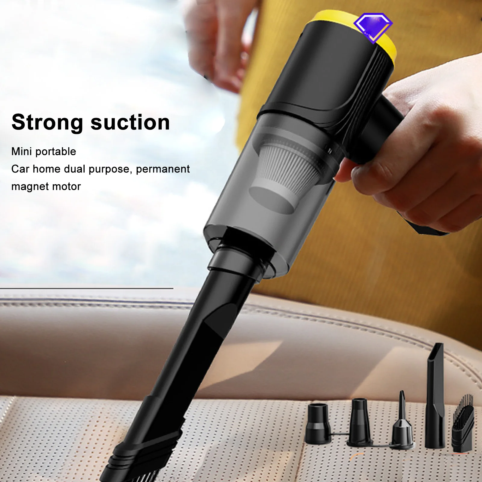 

Handheld Vacuum, Cordless Mini Vacuum ABS 2000mAh Rechargeable Handheld Vacuum for Laptop Keyboard Makeup Bag Car Pet House