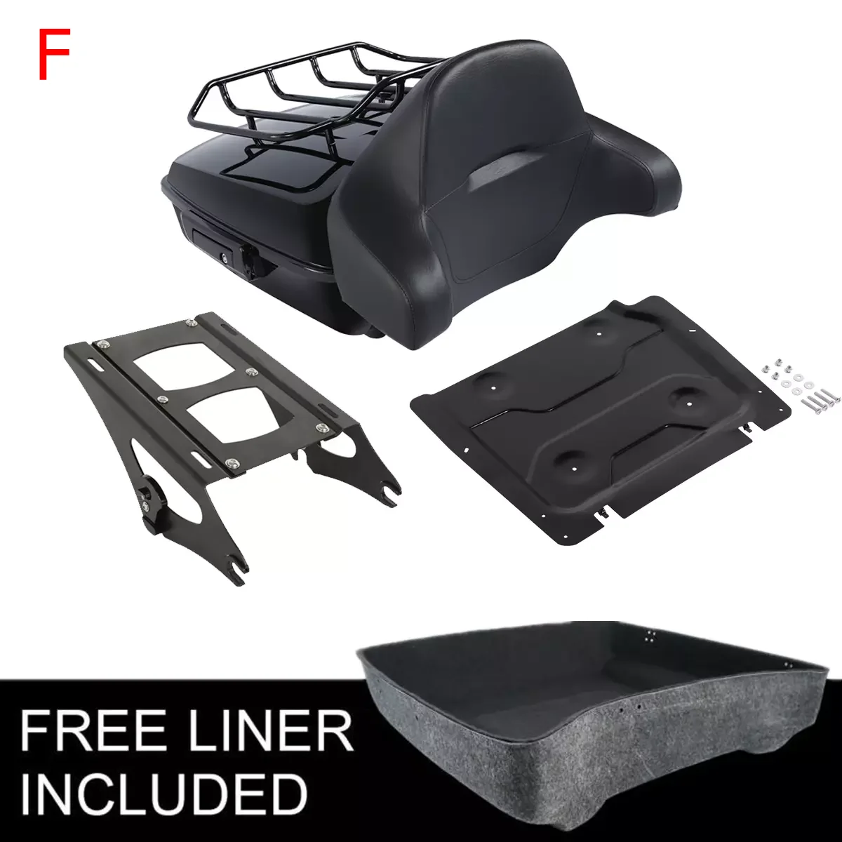 

Motorcycle Chopped Pack Trunk Backrest Rack For Harley Tour Pak Touring Road King Road Glide Street Glide 2014-2024