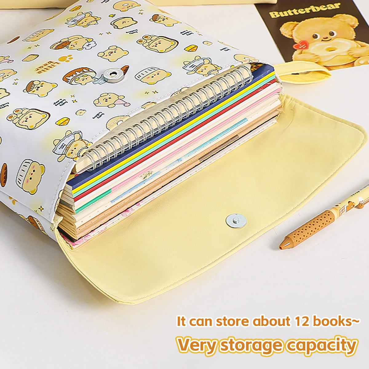Capybara File Bag Student Stationery Bag Cartoon High Appearance Large Capacity Zipper Storage Bag Kapibala File Bag Student ST