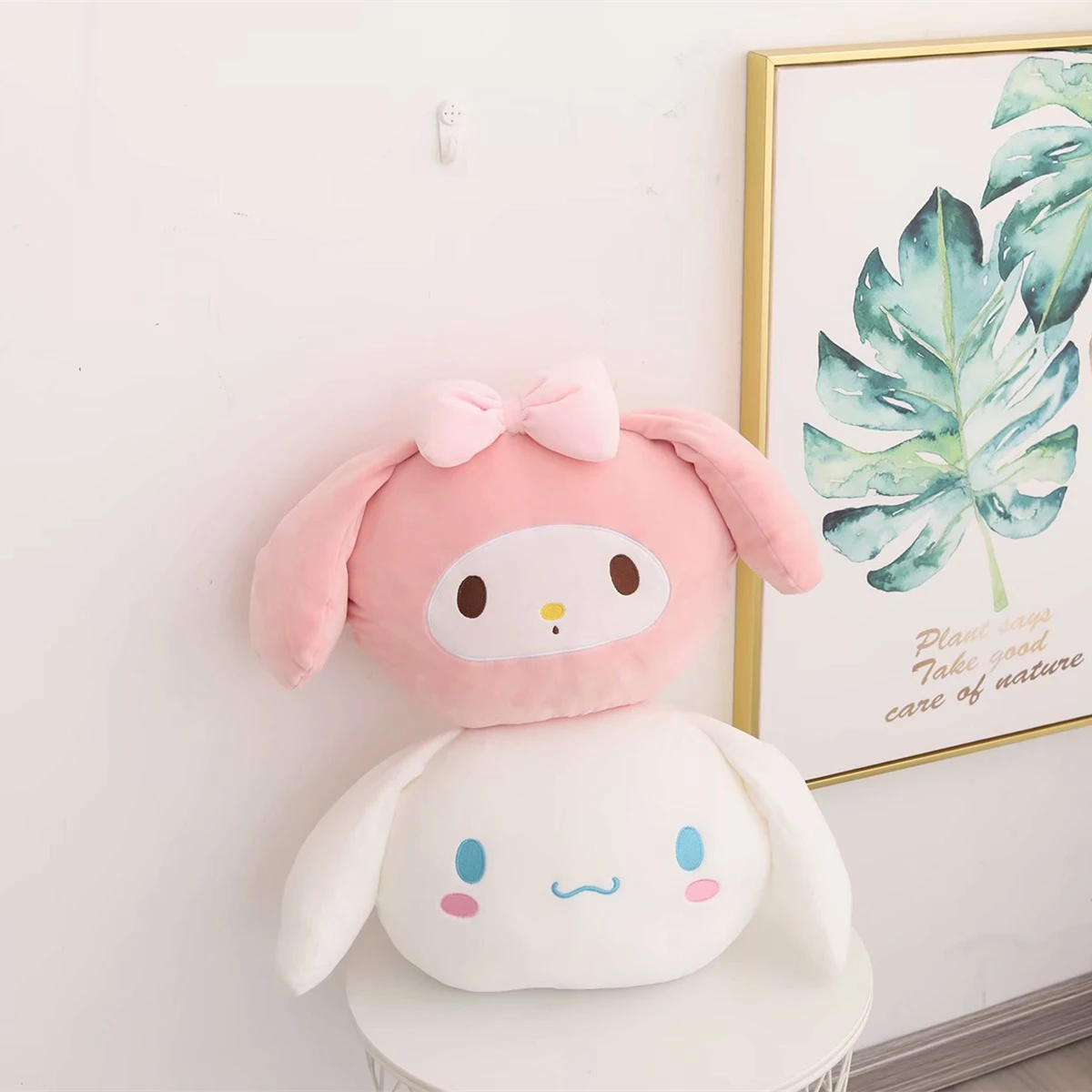 Sanrio Soft Plush Toy Kuromi My Melody Pom Pom Purin Cinnamoroll Back Cushion Hug Plushies Japanese Style Sofa Decorative Pillow