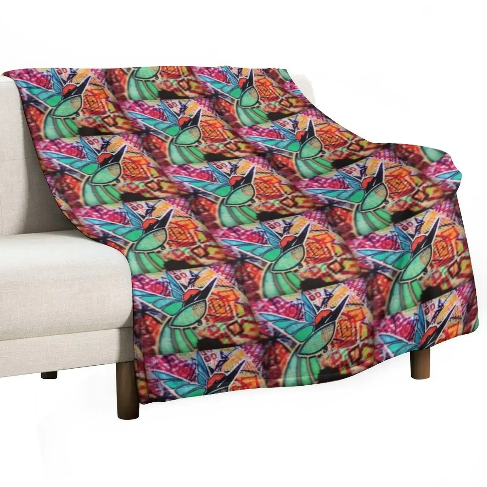 Hand drawn king fisher Throw Blanket Soft Big Bed covers Vintage Fashion Sofas Thin Blankets