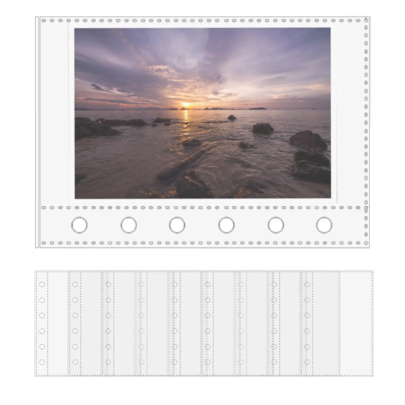 10pcs A7 6-Ring Binder Replacement Card Pages Card Protector Sleeves Sticker Book Transparent or Frosted Pages Replacement