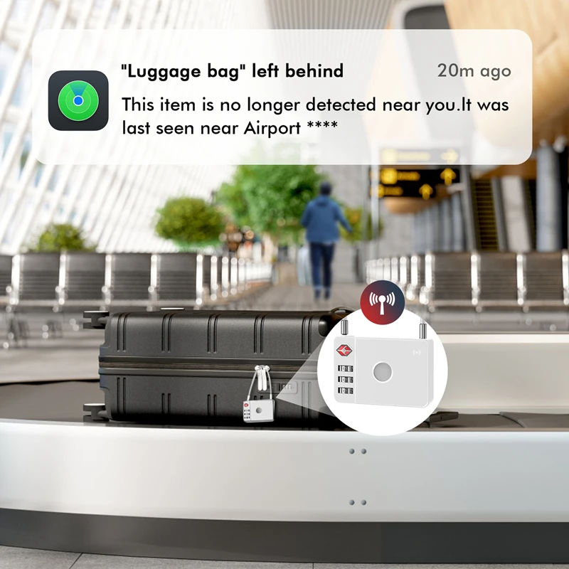 قفل ذكي للأمتعة Mitag الجديد مع محدد موقع GPS مناسب لنظام Apple جهاز تعقب ذكي للعثور على علامة الهواء لمكافحة فقدان جهازي ﻿