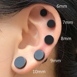 Titanium Steel Magnetic Ear Clip Stud Set para Homens, Ímã forte, Brinco Punk, Sem Piercing, Jóias Presente para Namorada, Namorado, Amante