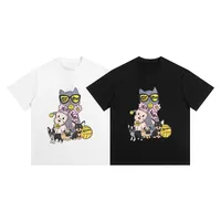 DREEWW HOUSE cartoon puppy smiling face printed pattern short sleeve t-shirt