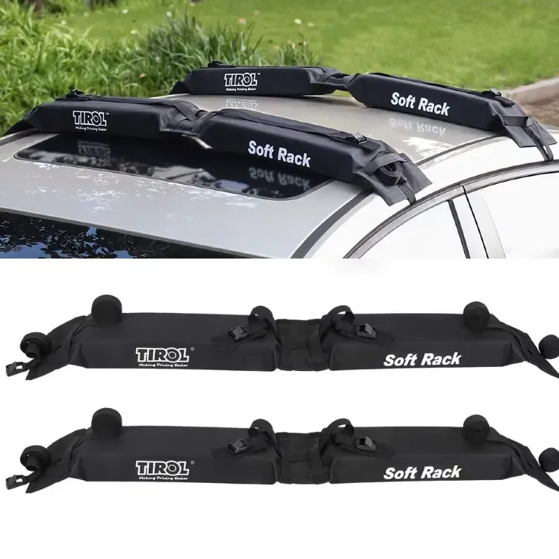 Roof Rack Padded Foldable Roof Cross Bar Surfboard Luggage Padded Car SUV Soft