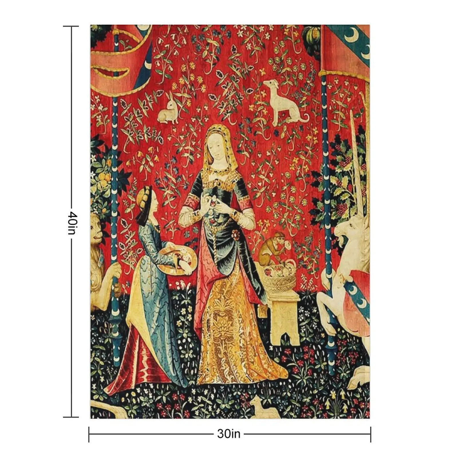 السيدة وحيد القرن: à Mon Seul Désir رمي بطانية أريكة رمي هدية شخصية متعددة الأغراض الشتاء أسرة البطانيات #2