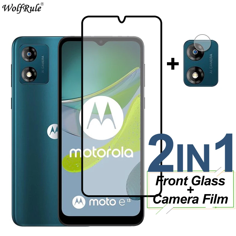 Kaca Tempered Cover Penuh untuk Motorola Moto E13 E22i E22 E32 E40 Pelindung Layar Ponsel Pelindung Film Kamera Moto E13 E30 E20