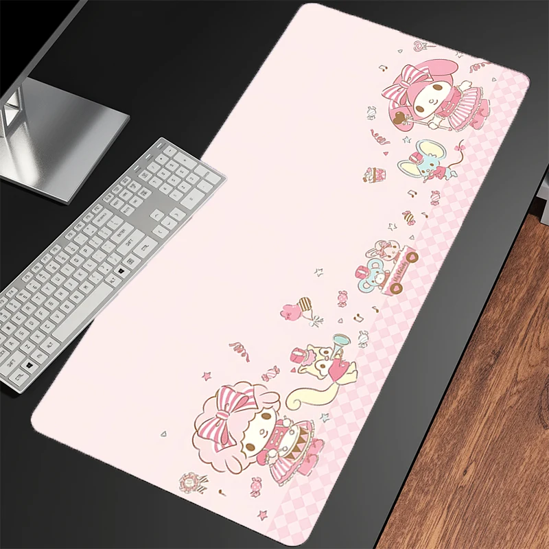 لوحة ماوس ماي ميلودي HD Print Edge White Anime Gamer Computer HD Mousepad Gaming Accessories Tablet Varmilo لوحة المفاتيح Mausepad