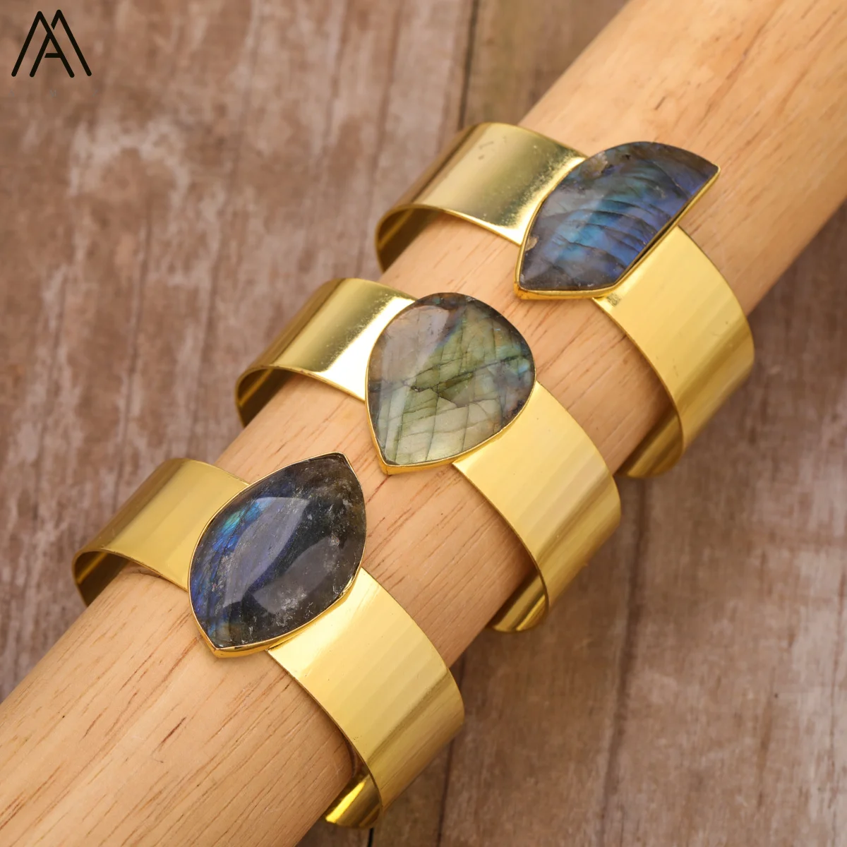 Luxury Women Natural Stone Beads Open Cuff Wristband Bracelet Amethysts Quartz Black Tourmaline Bracelet Jewelry Dropship Gift